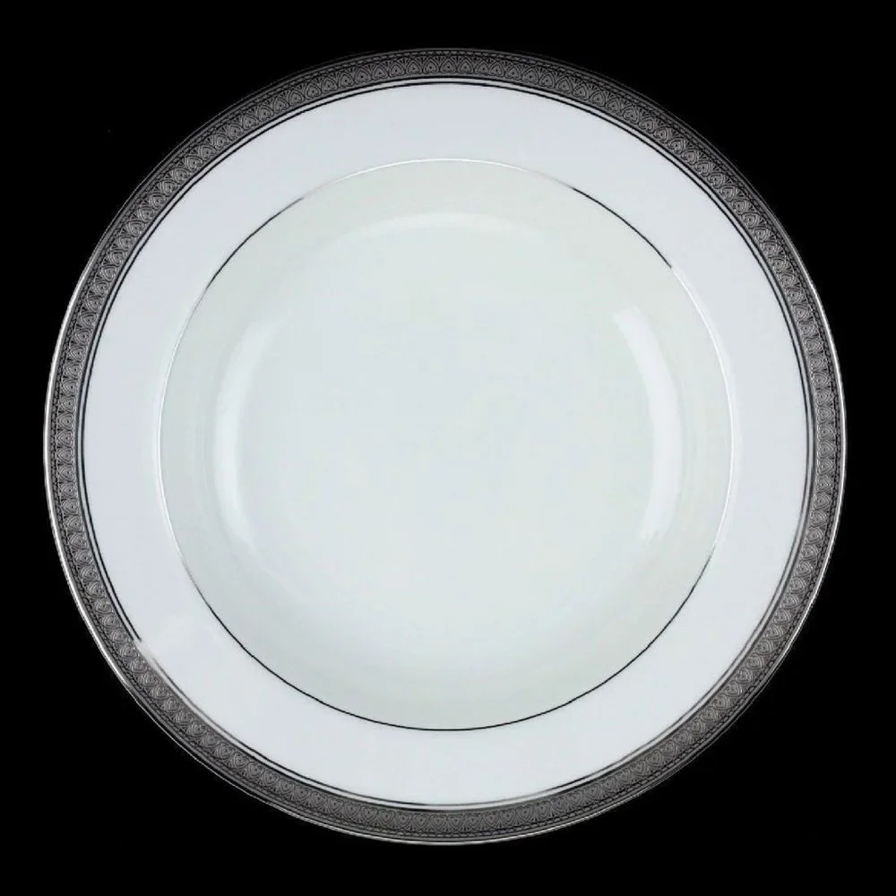 brand new Mikasa Palatial Platinum 8.5 inch Rimmed Soup Bowl - MPN L3235-220